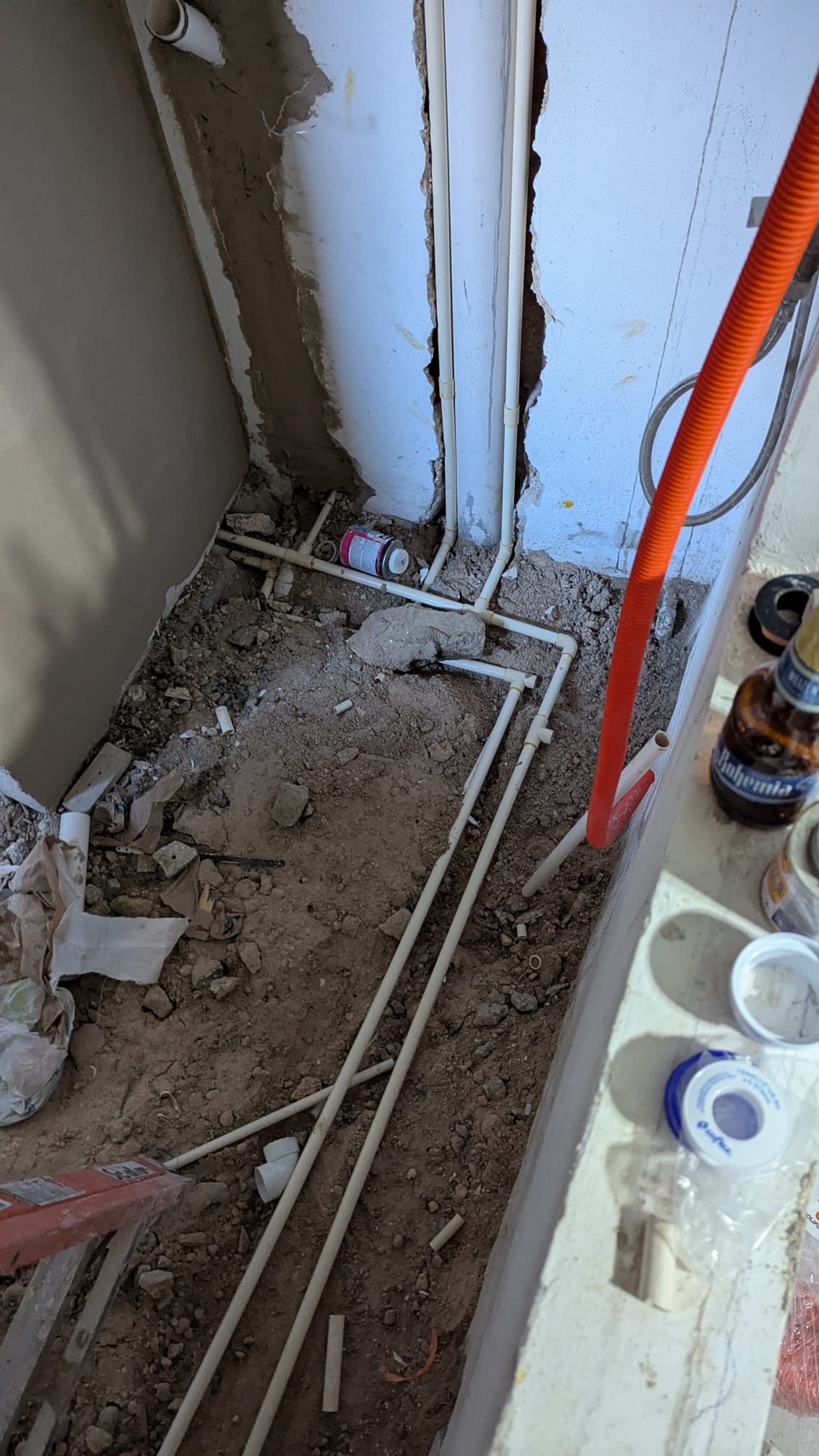 Plumbing setup integrated with site improvements